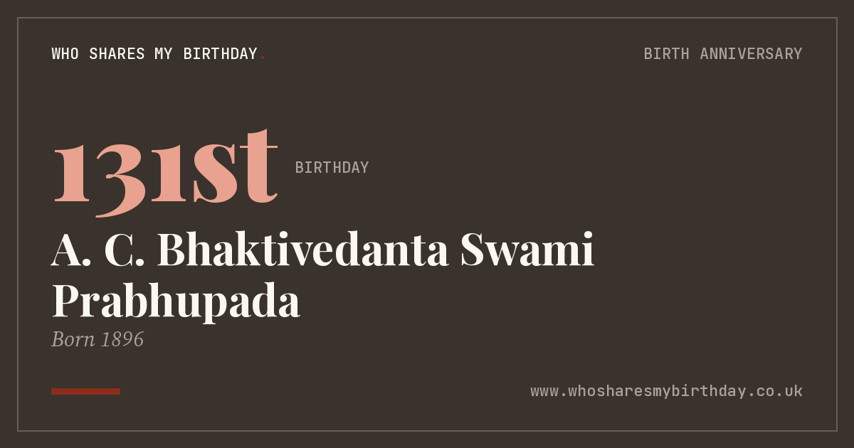 A. C. Bhaktivedanta Swami Prabhupada