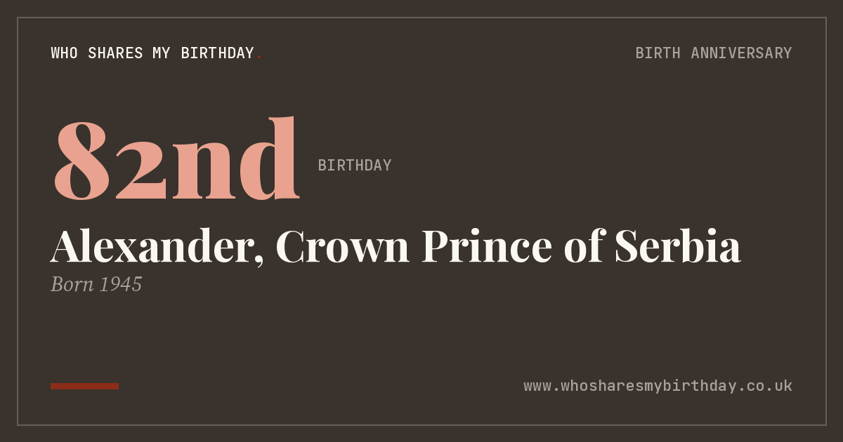 Alexander, Crown Prince of Serbia