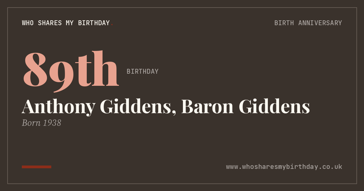 Anthony Giddens, Baron Giddens