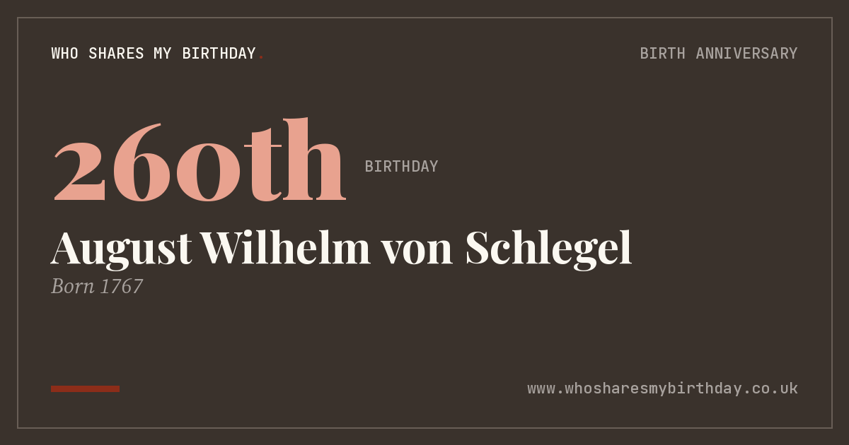 August Wilhelm von Schlegel