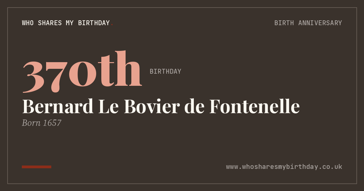 Bernard Le Bovier de Fontenelle