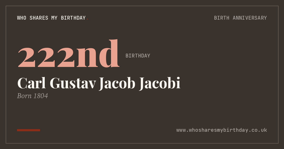 Carl Gustav Jacob Jacobi