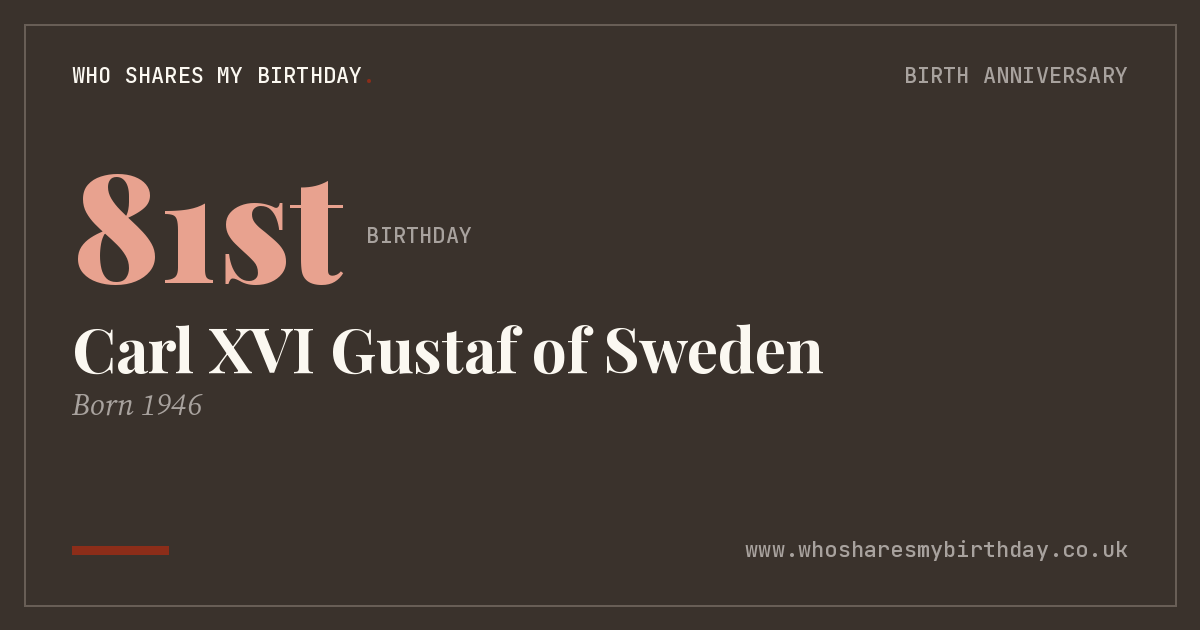 Carl XVI Gustaf of Sweden