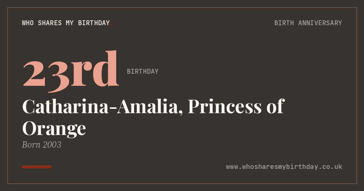 Catharina-Amalia, Princess of Orange