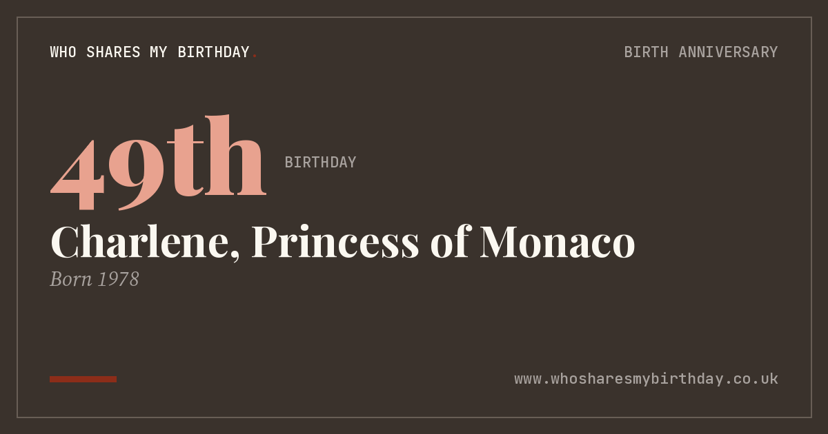 Charlene, Princess of Monaco