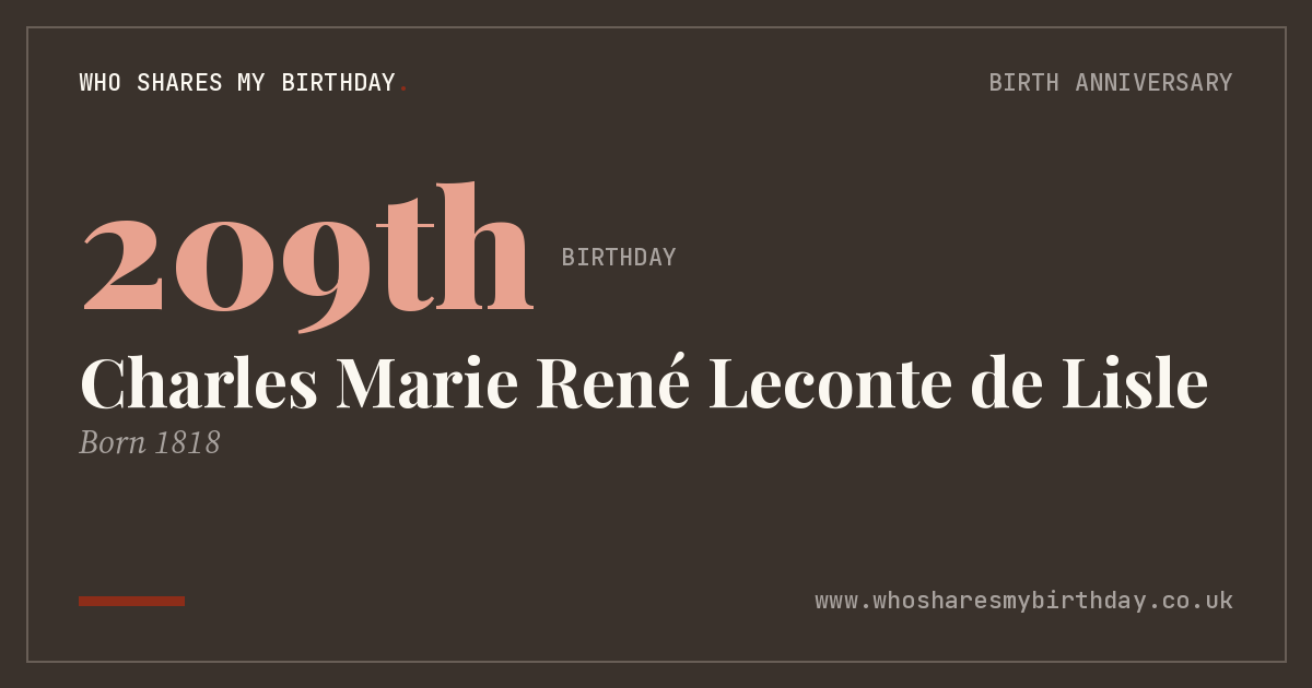 Charles Marie René Leconte de Lisle