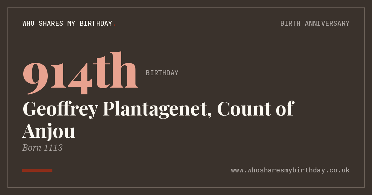 Geoffrey Plantagenet, Count of Anjou
