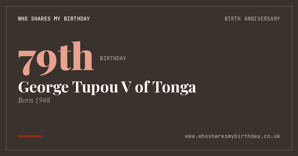 George Tupou V of Tonga