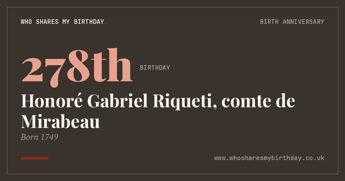 Honoré Gabriel Riqueti, comte de Mirabeau