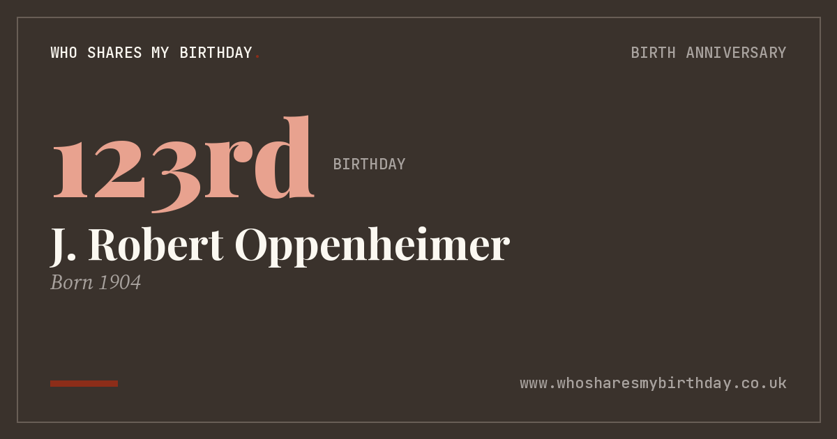 J. Robert Oppenheimer