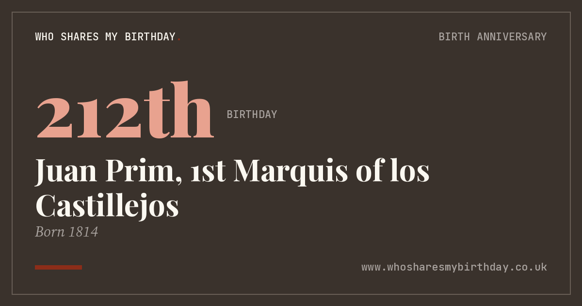 Juan Prim, 1st Marquis of los Castillejos