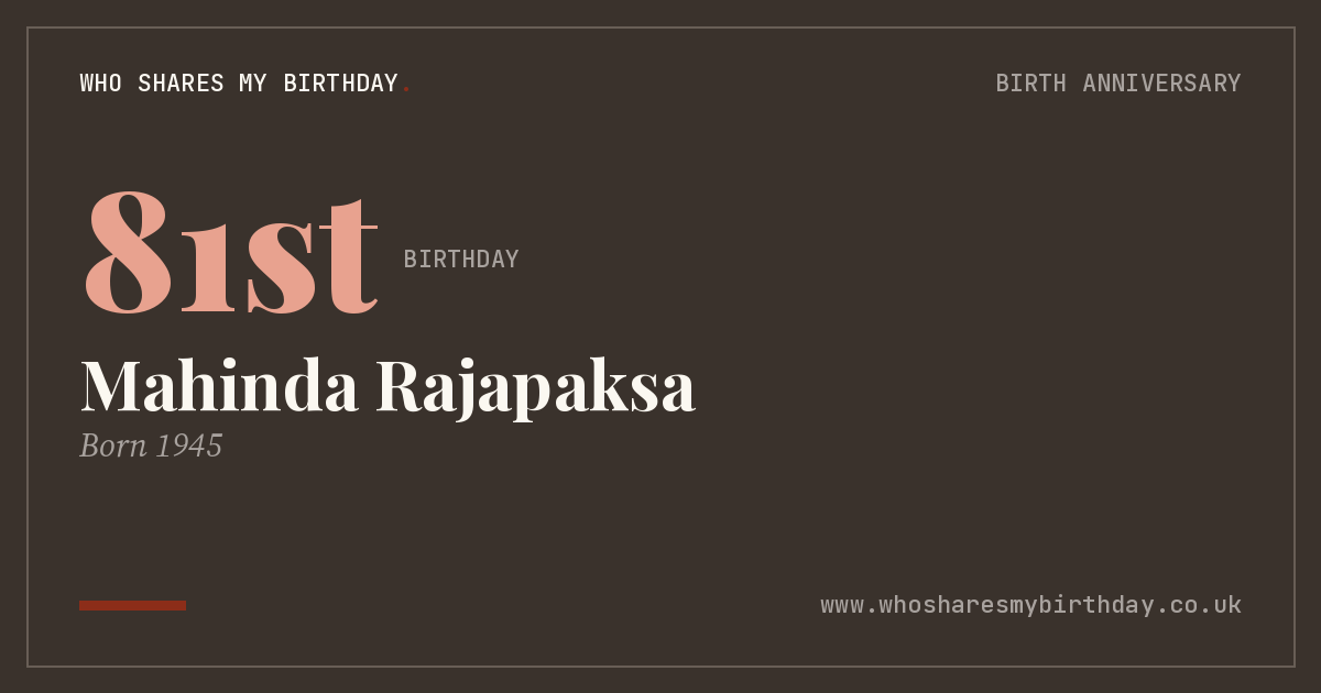 Mahinda Rajapaksa