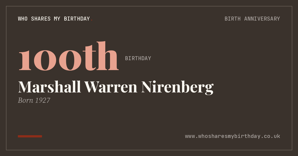Marshall Warren Nirenberg