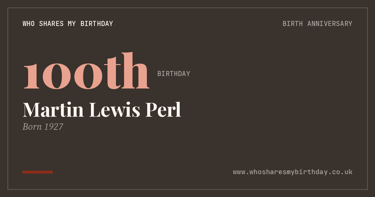 Martin Lewis Perl