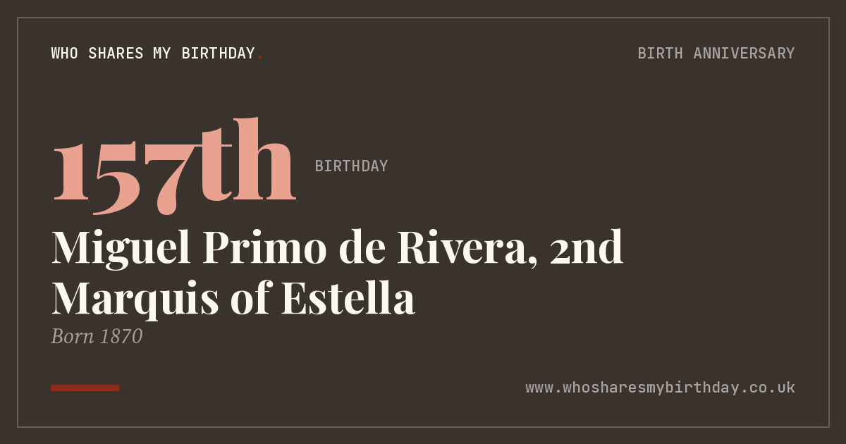 Miguel Primo de Rivera, 2nd Marquis of Estella