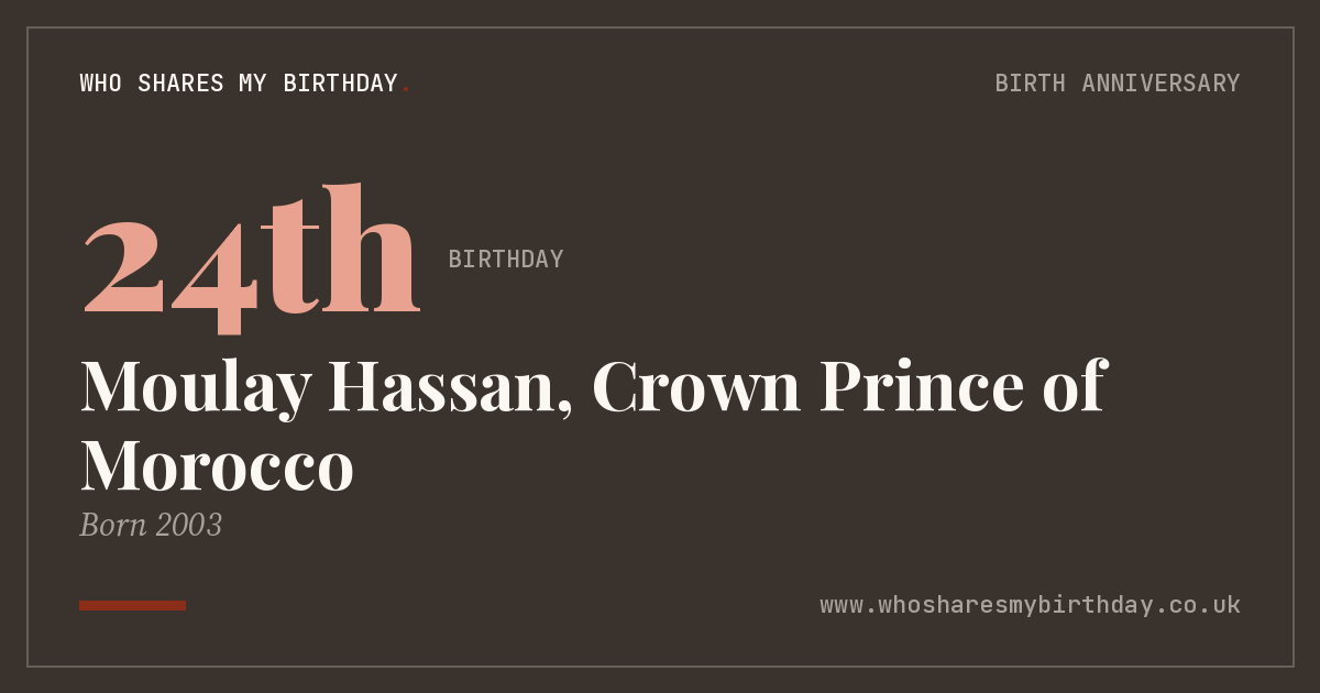 Moulay Hassan, Crown Prince of Morocco