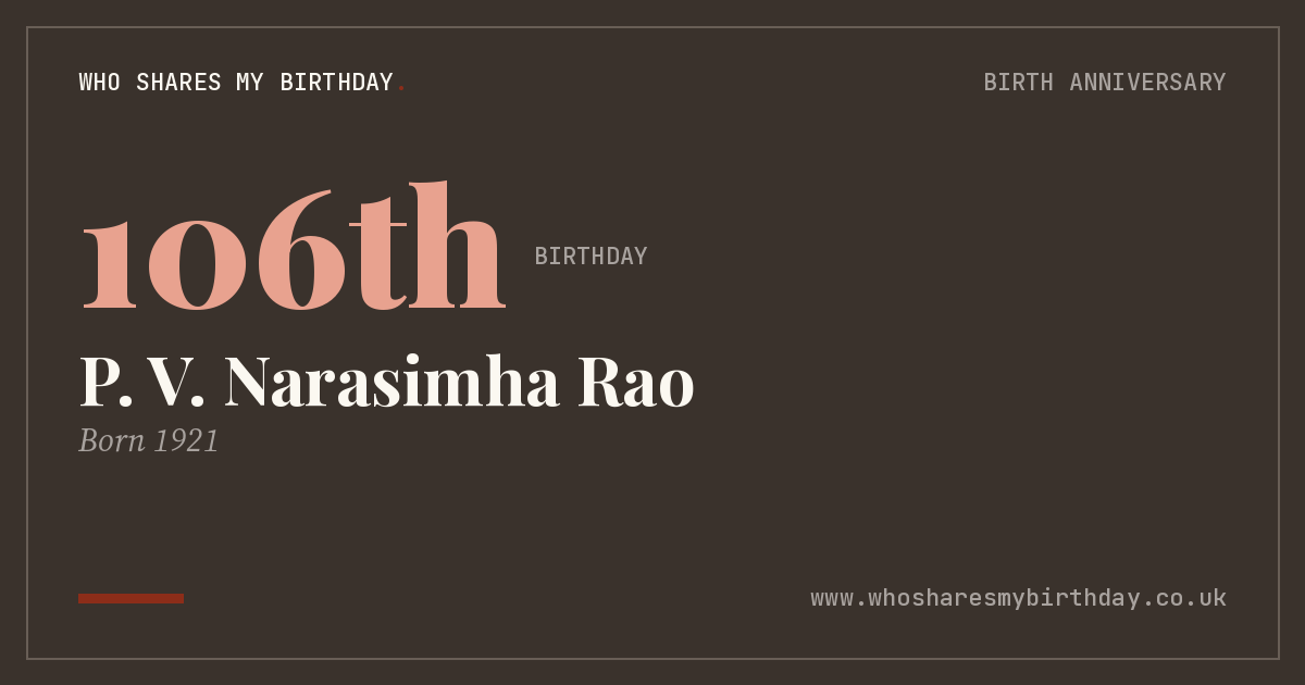P. V. Narasimha Rao