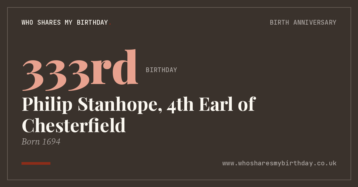 Philip Stanhope, 4th Earl of Chesterfield