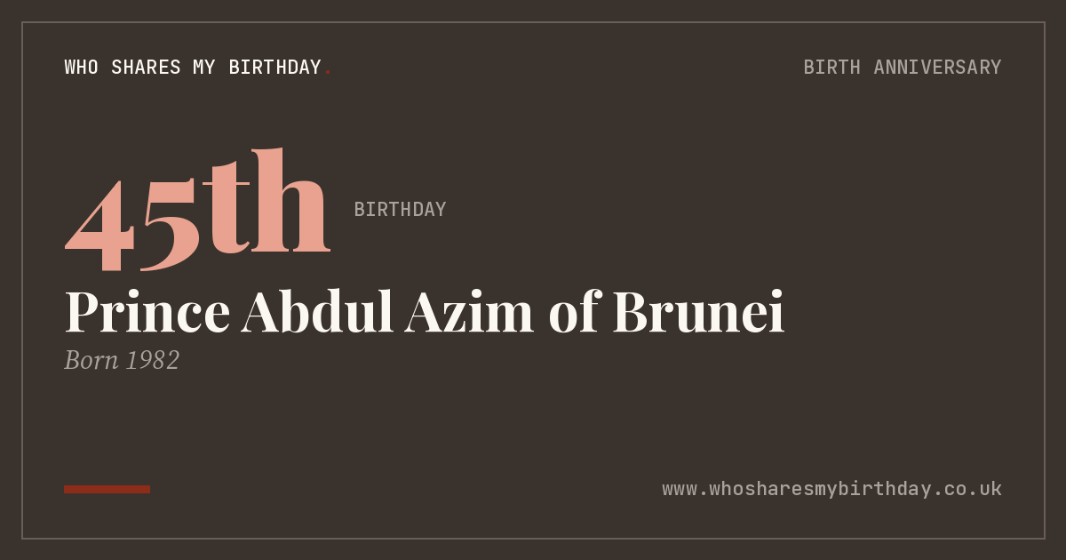 Prince Abdul Azim of Brunei