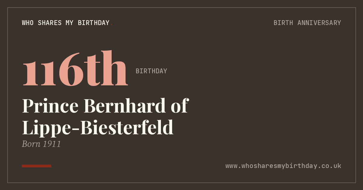 Prince Bernhard of Lippe-Biesterfeld