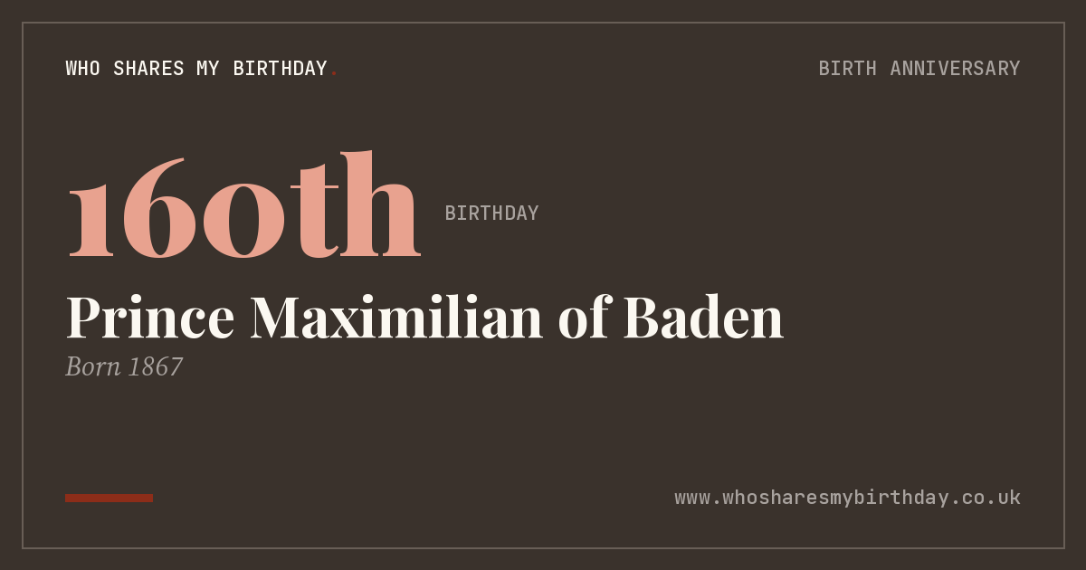 Prince Maximilian of Baden
