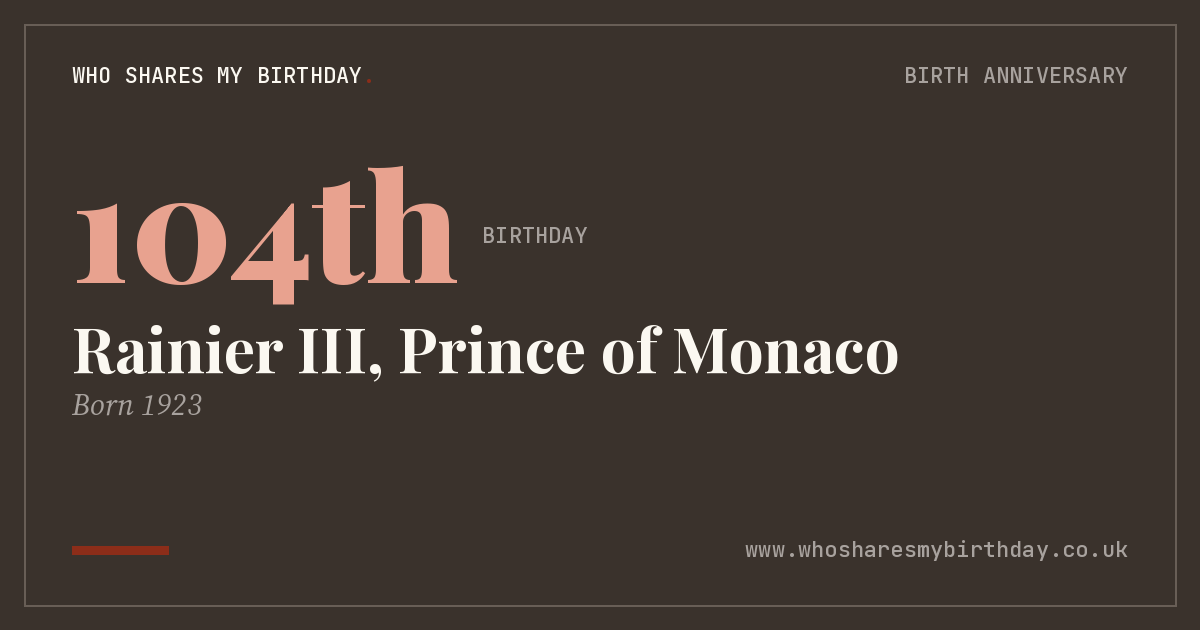 Rainier III, Prince of Monaco