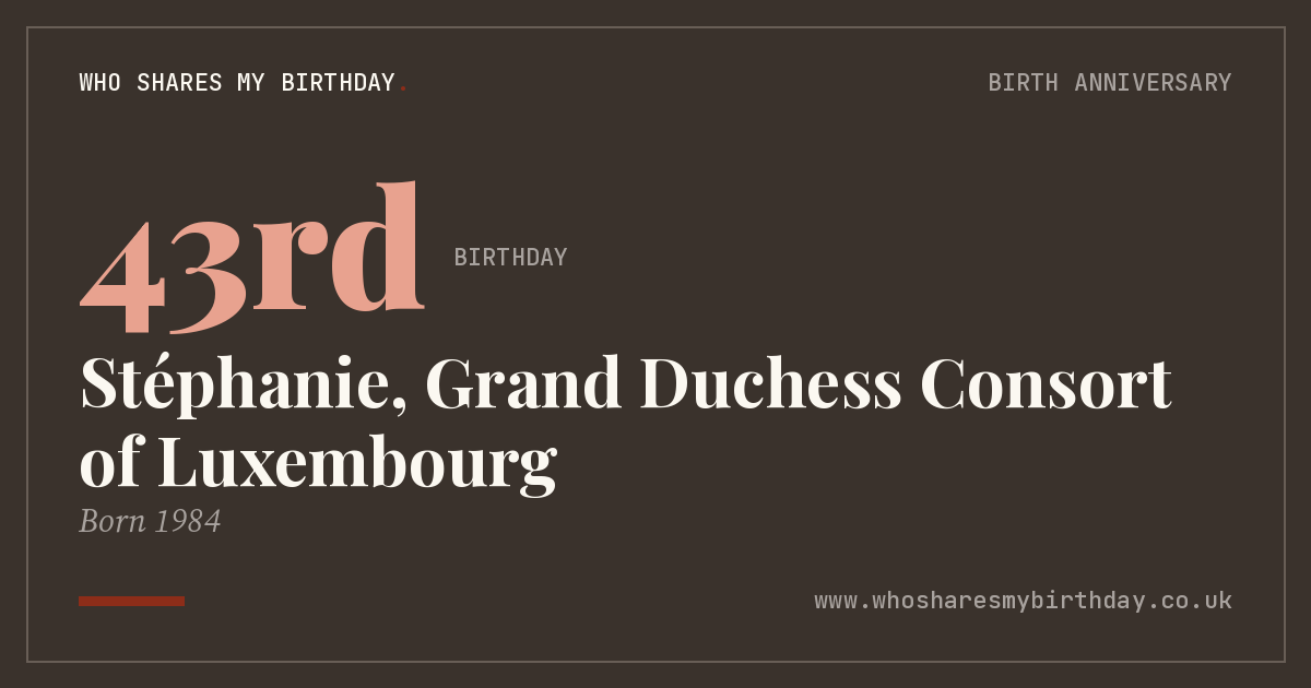 Stéphanie, Grand Duchess Consort of Luxembourg