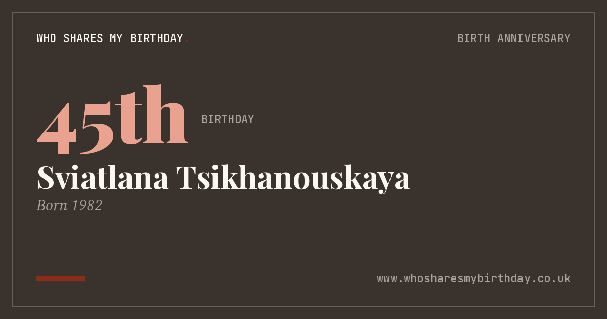 Sviatlana Tsikhanouskaya