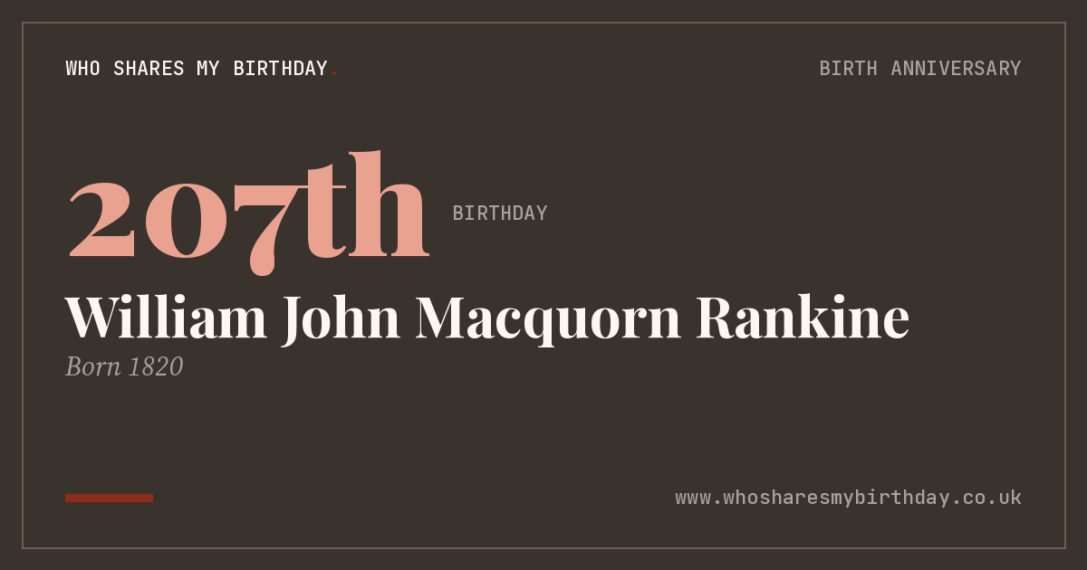 William John Macquorn Rankine