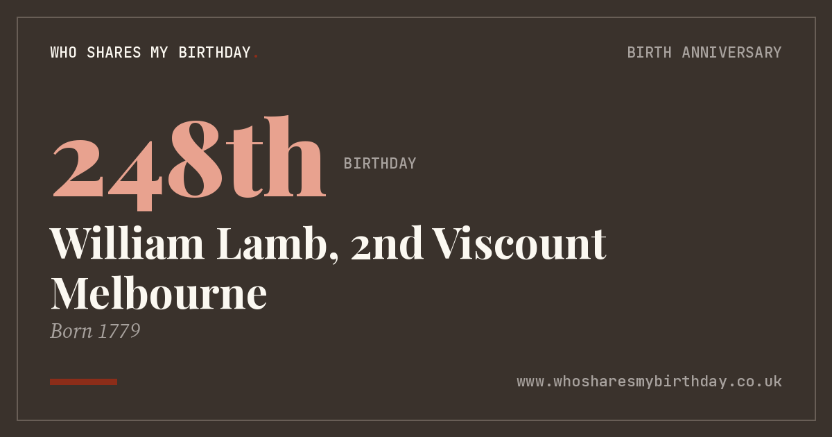 William Lamb, 2nd Viscount Melbourne