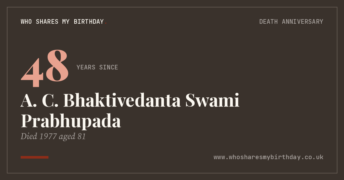 A. C. Bhaktivedanta Swami Prabhupada