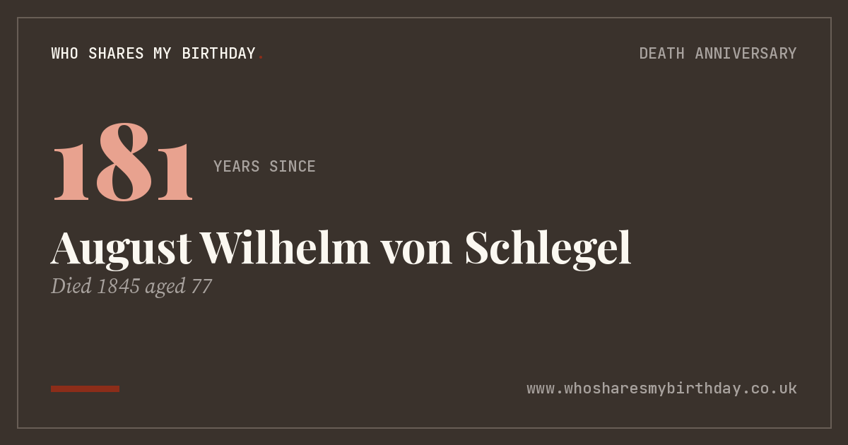 August Wilhelm von Schlegel
