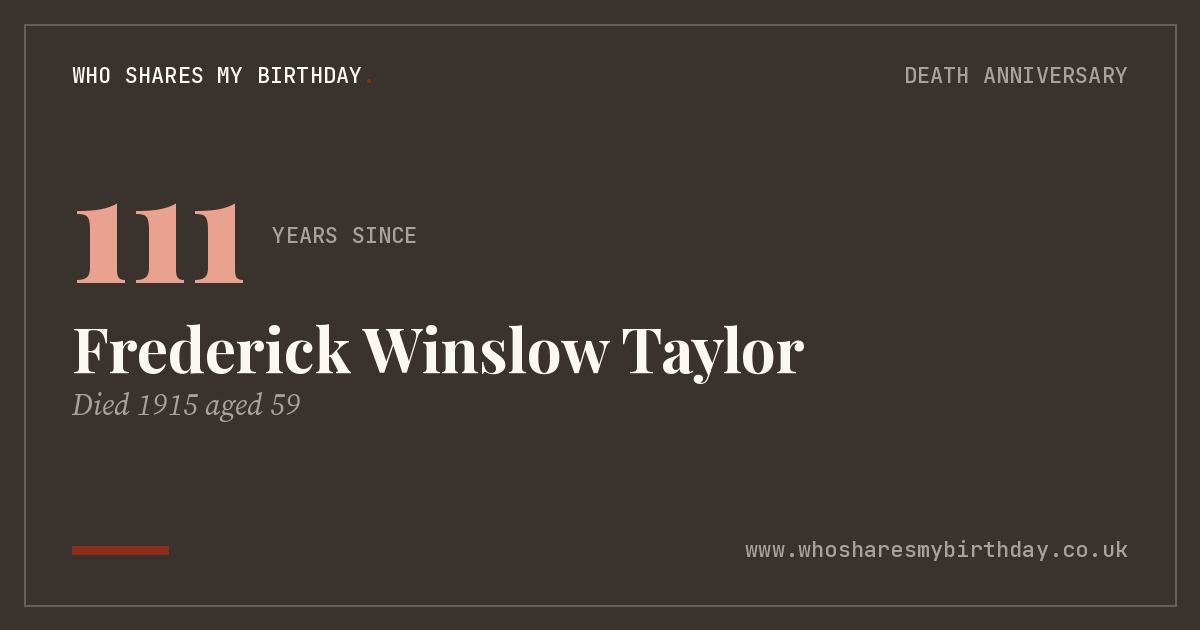 Frederick Winslow Taylor