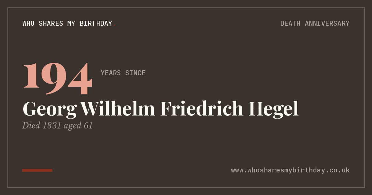 Georg Wilhelm Friedrich Hegel