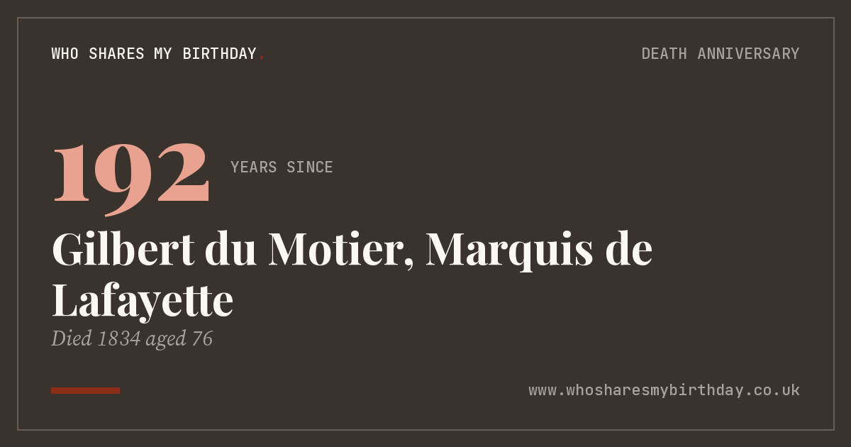 Gilbert du Motier, Marquis de Lafayette