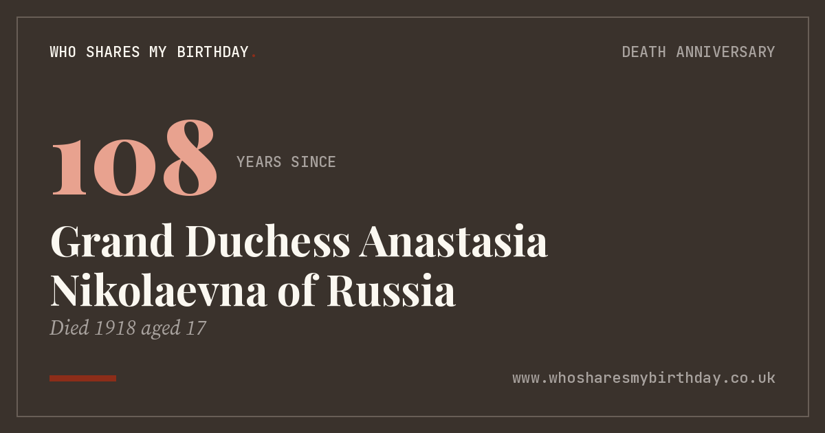 Grand Duchess Anastasia Nikolaevna of Russia