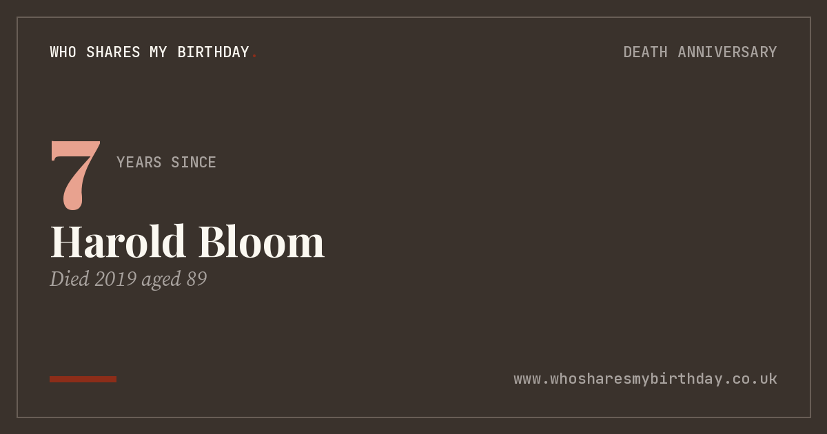 Harold Bloom