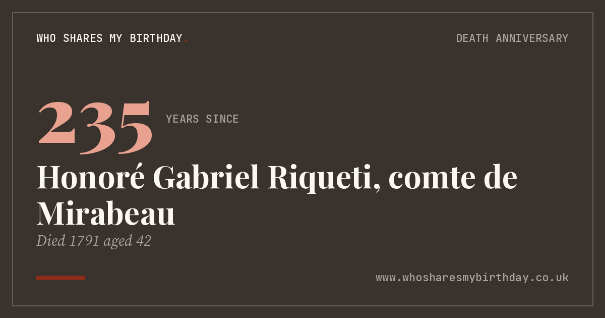 Honoré Gabriel Riqueti, comte de Mirabeau