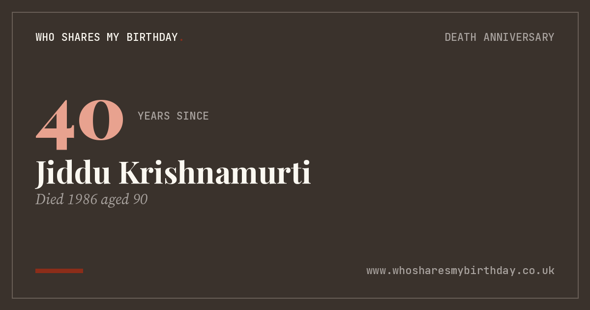 Jiddu Krishnamurti