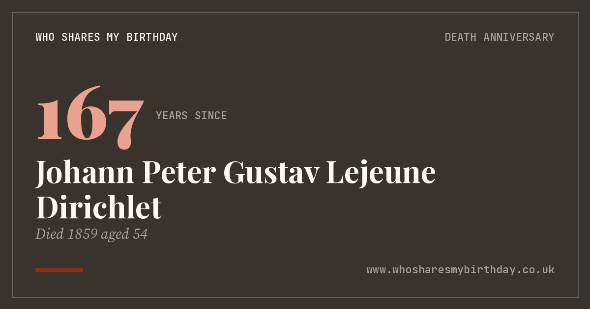 Johann Peter Gustav Lejeune Dirichlet