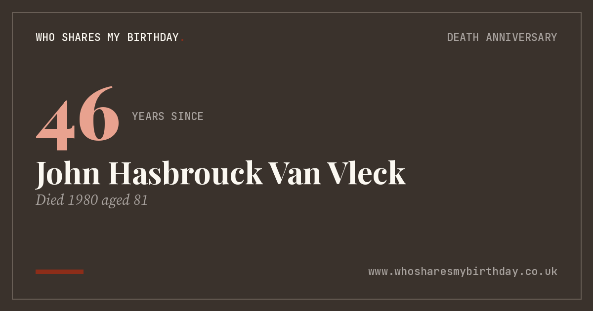 John Hasbrouck Van Vleck