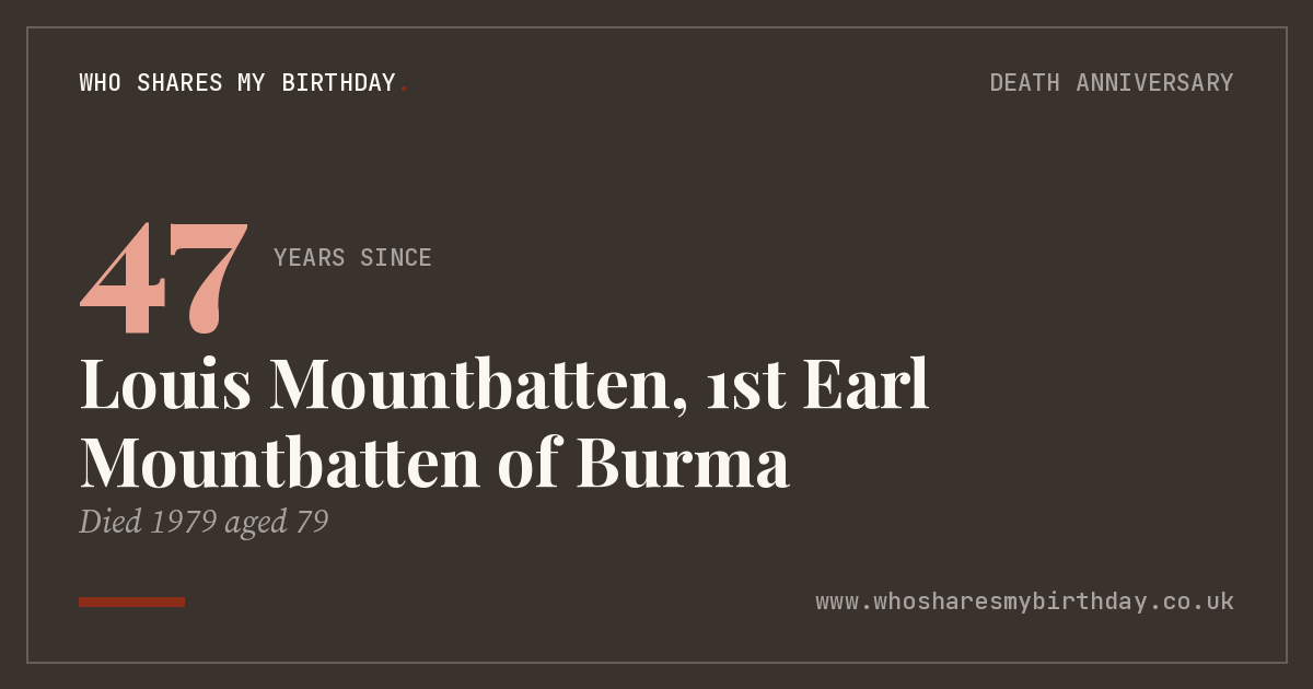 Louis Mountbatten, 1st Earl Mountbatten of Burma