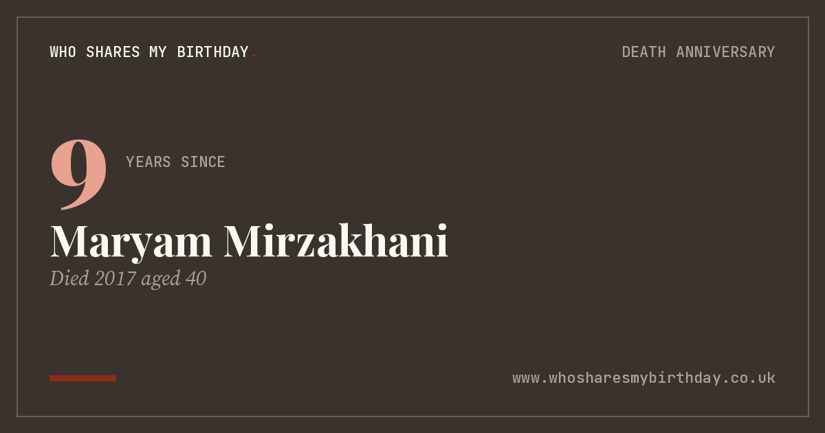 Maryam Mirzakhani