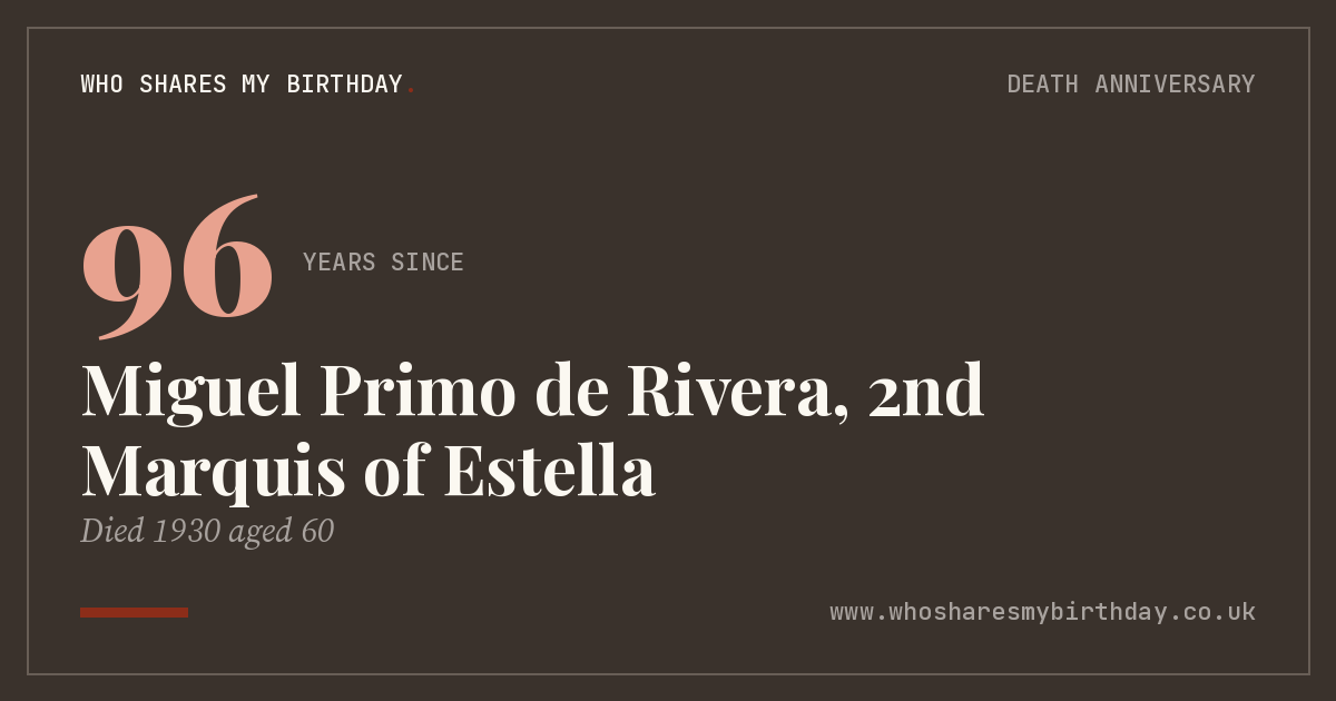 Miguel Primo de Rivera, 2nd Marquis of Estella
