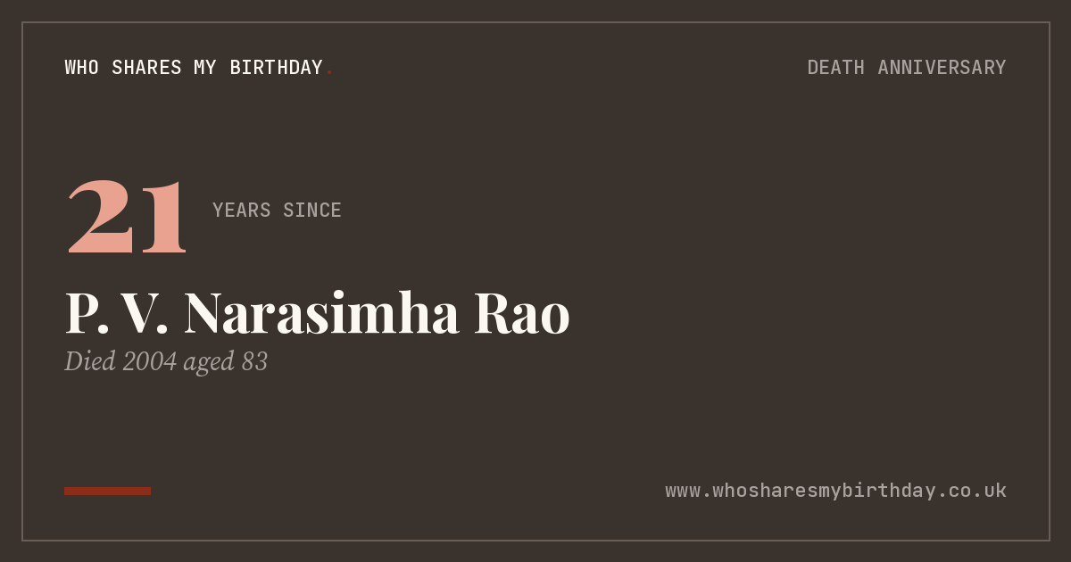P. V. Narasimha Rao