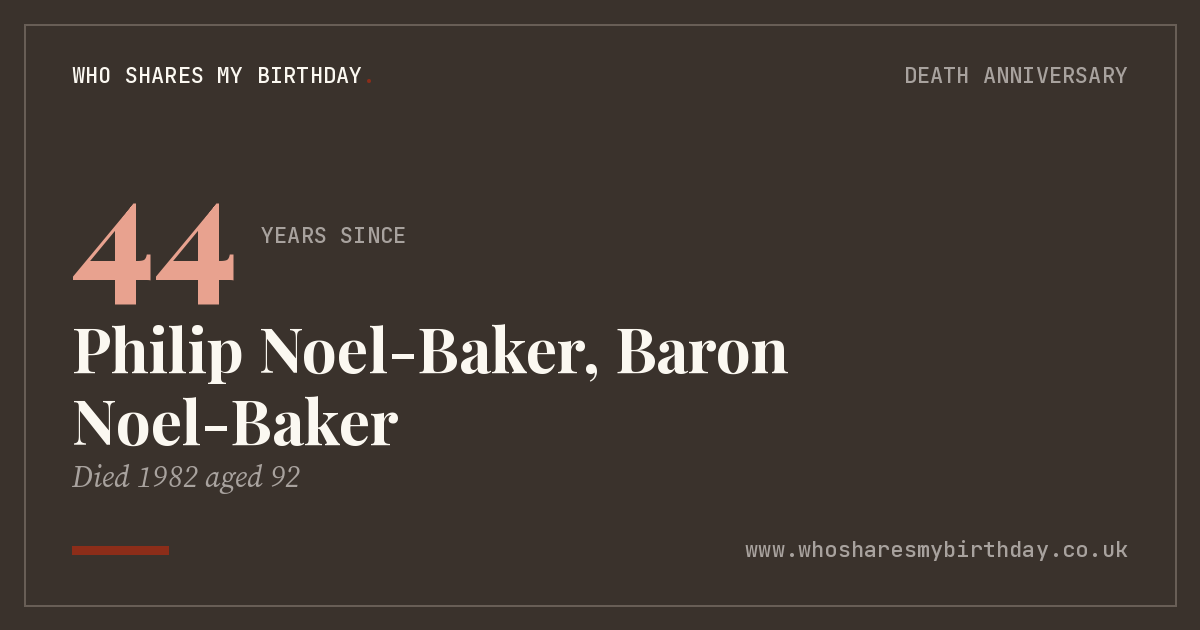 Philip Noel-Baker, Baron Noel-Baker