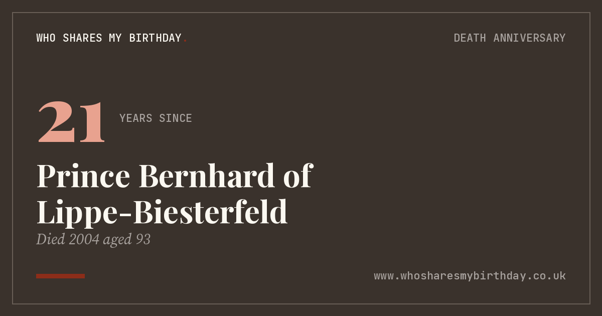 Prince Bernhard of Lippe-Biesterfeld