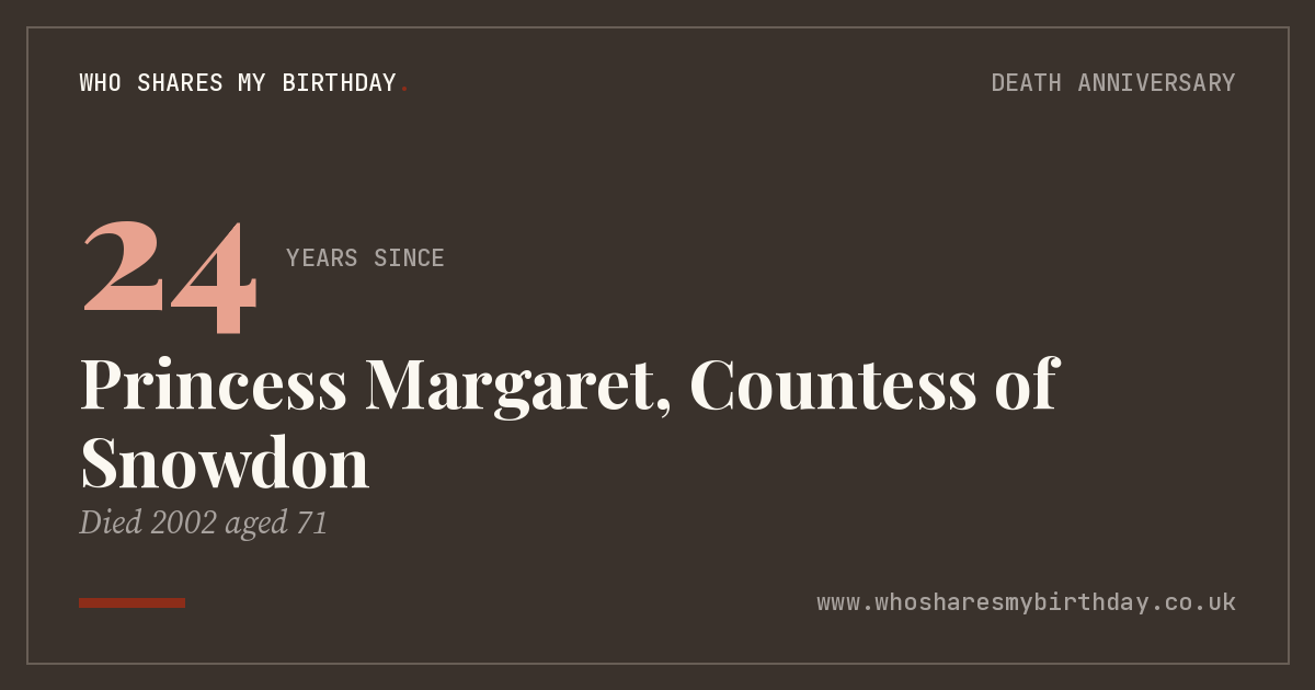 Princess Margaret, Countess of Snowdon