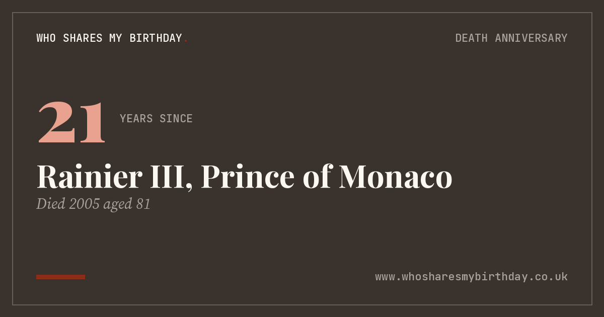 Rainier III, Prince of Monaco