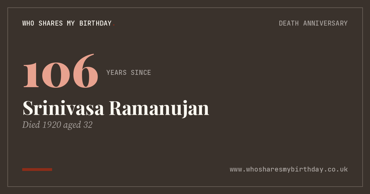 Srinivasa Ramanujan